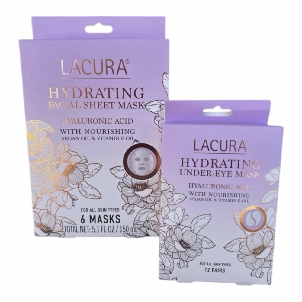LaCura Hydrating Facial Sheet Mask & Under-Eye Mask SET